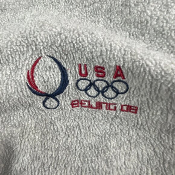 Beijing 08 USA Olympic Gray Fleece Jacket Full Zip M Sporty Athletic - Picture 4 of 6